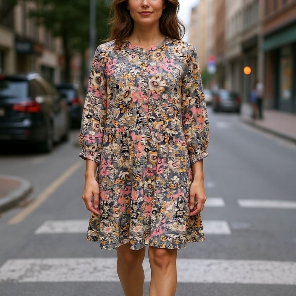 NATURAL LIFE Floral Long Sleeve Dress